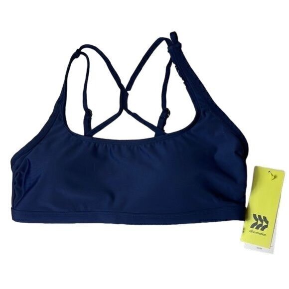 All in motion Women's Strappy Bikini Top Navy Size L - Picture 1 of 5